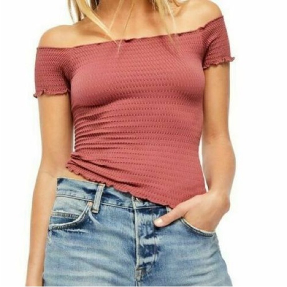 Free People Women's Moulin Ruched Off The Shoulder Top